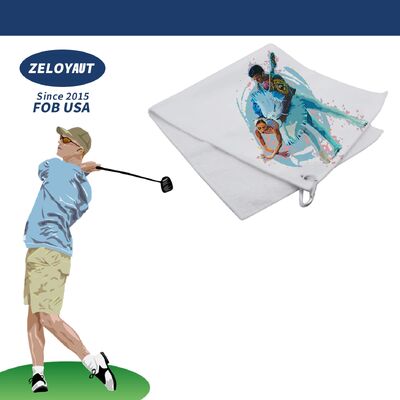 Качество ZELOYAUT оптом Сублимационные полотенца горячая продажа Полиэстер Сублимация Гольф Микроволокно Полотенце пользовательский Гольф Вафли Полотенце Diy Подарки Фабрика