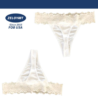 Qualité ZELOYAUT Sublimation Femmes Sexy Pantalon en dentelle usine en gros T-back Transparent milieu de taille sous-vêtements Sublimation Blancs Usine