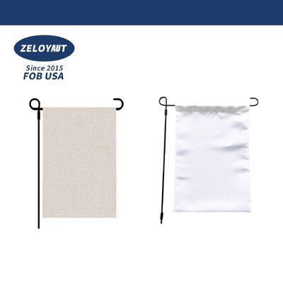 Qualidade ZELOYAUT Gráfico Sublimação em branco Vendas quentes Sublimação Bandeira de jardim Bandeira de linho personalizada Decorações de gramado e pátio Fábrica