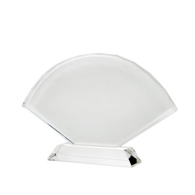 Jakość ZELOYAUT Fan-shaped 180*100*15mm Sublimacja Crystal Trophy Blanks, Glass Plate Blanks for Printing Crystal Photo Frame Rzemiosła i prezenty Nagrody na zamówienie Fabryka